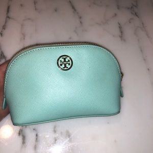 Turquoise Tory Burch small Makeup/Toiletry Bag